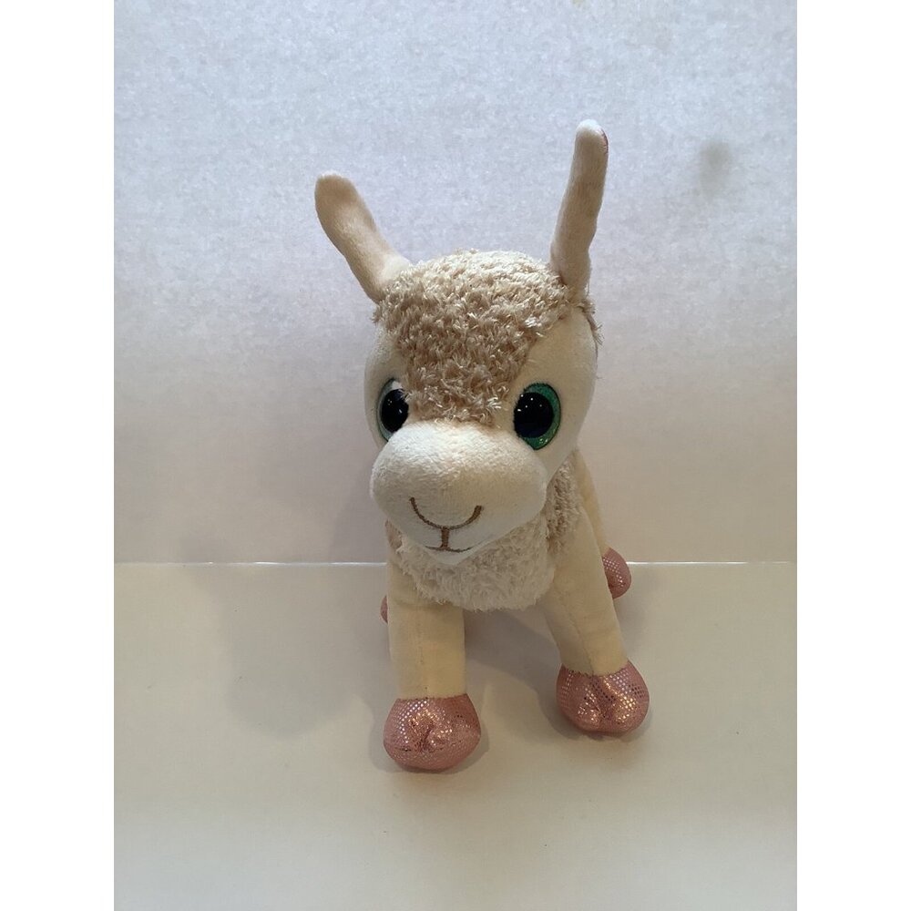 Winkeez Jama The Llama Plush Stuffed Animal Soft Toy Big Green Eyes Pink Feet